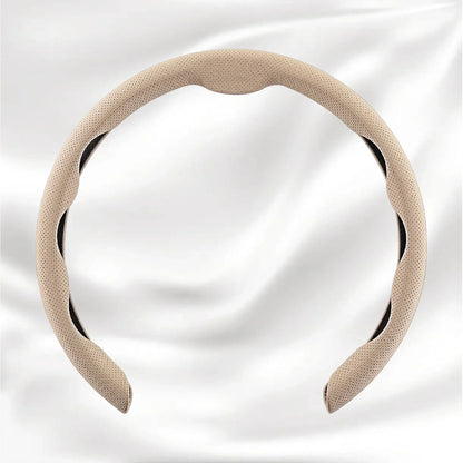 Nexi Customized Car Logo Breathable Ultra-thin 5D Leather & Carbon Car Steering Wheel Cover Universal Fit