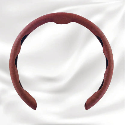 Nexi Customized Car Logo Breathable Ultra-thin 5D Leather & Carbon Car Steering Wheel Cover Universal Fit